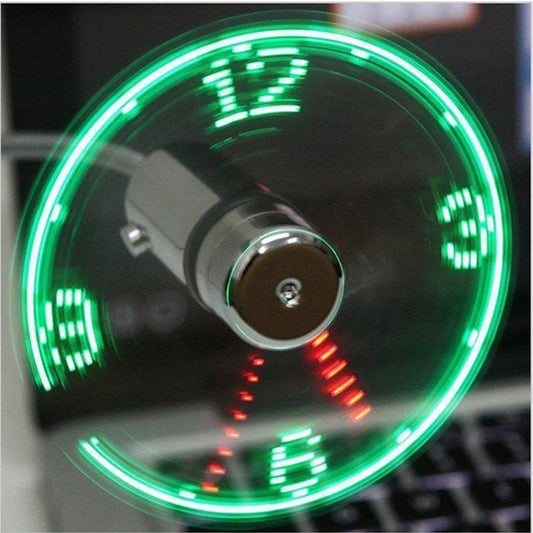 Mini USB Fan with LED Clock - Buzzburstsh0p
